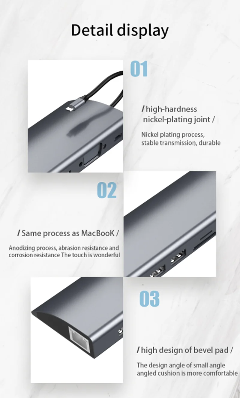 Bakeey Многофункциональный 11 в 1 USB-C концентратор док-станция адаптер с USB 3,0/2,0 type-C PD порт/RJ45 Внутренний порт/карта памяти