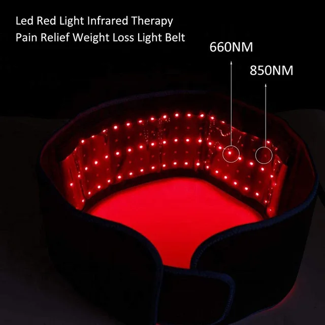 Red & Infrared LED Light Therapy Belt 850nm 660nm Back Pain Relief Belt Weight Loss Slimming Machine Waist Heat Pad Massager 5