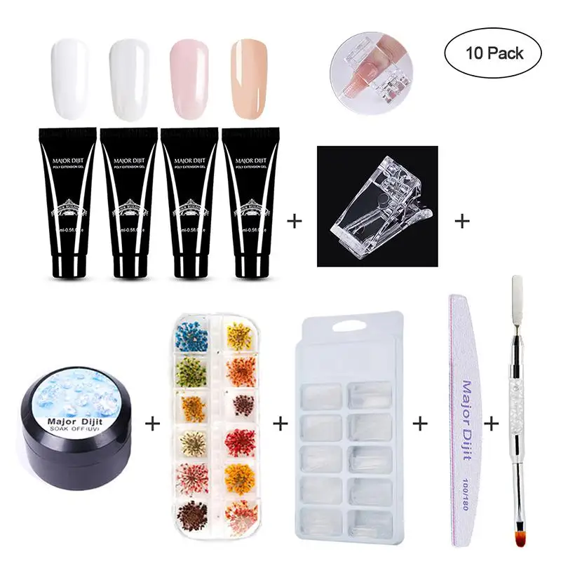 

10pc 15ml Professional Poly Gel Quick Extension Gel LED Acrylic Builder Gel Tips Nail Art Liquid Portable DIY Manicure Tool