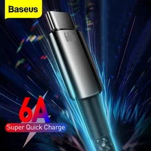 Baseus 6A USB Type C Cable 66W SCP FCP Fast Charging For Huawei Mate 40 Nova 8 Quick Charge USB C Data Cord For Samsung Xiaomi