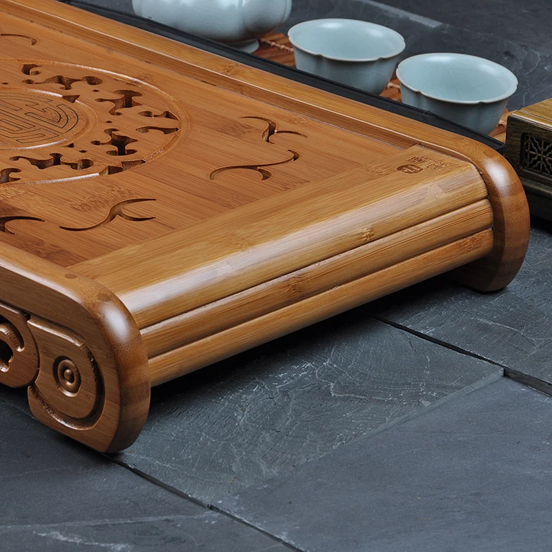 [GRANDNESS] Kong Ming Solar Circle Bamboo Gongfu поднос для подачи чая 49*29 см бамбуковый чайный столик