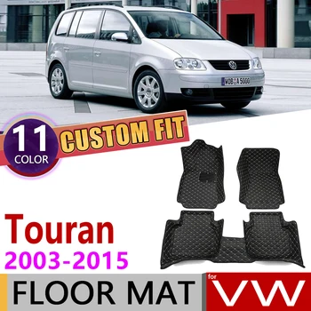 

Custom Leather Car Floor Mats for Volkswagen VW Touran 5 7 Seats 2003~2015 Auto Foot Pad Carpet Accessories 2004 2005 2010 2011