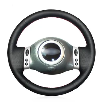 

Hand-stitched Black Artificial Leather Anti-slip Soft Comfortable Car Steering Wheel Cover for Mini Coupe 2001-2006