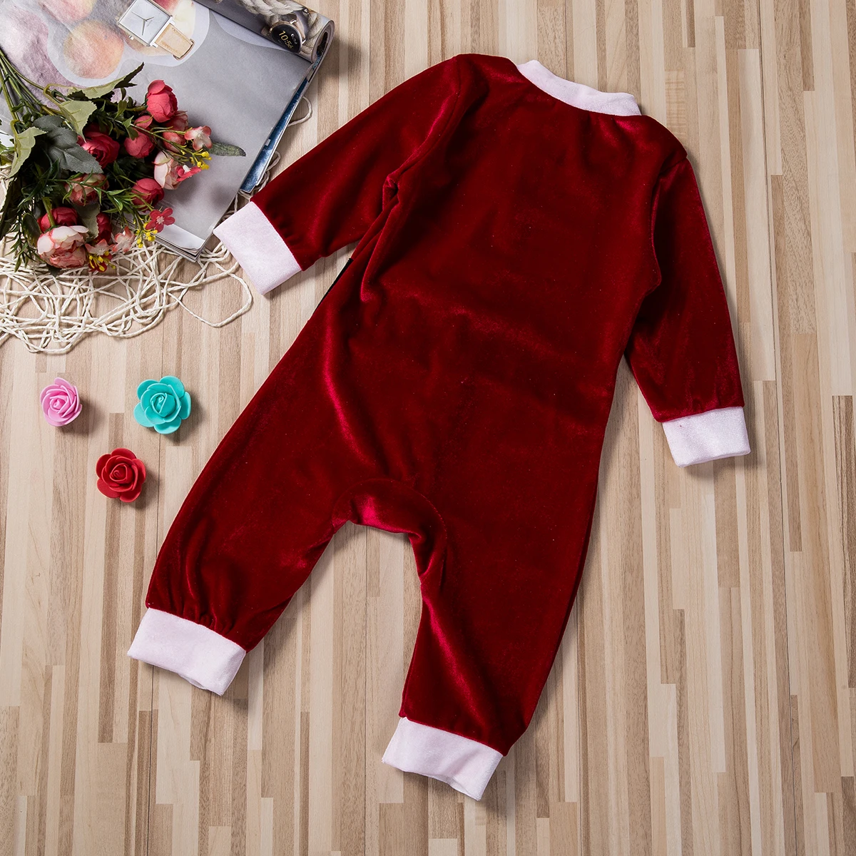 Рождественские комбинезоны для новорожденных мальчиков и девочек от 0 до 24 месяцев, рождественские однотонные комбинезоны с длинными рукавами, Комбинезоны Комплекты одежды, комплект