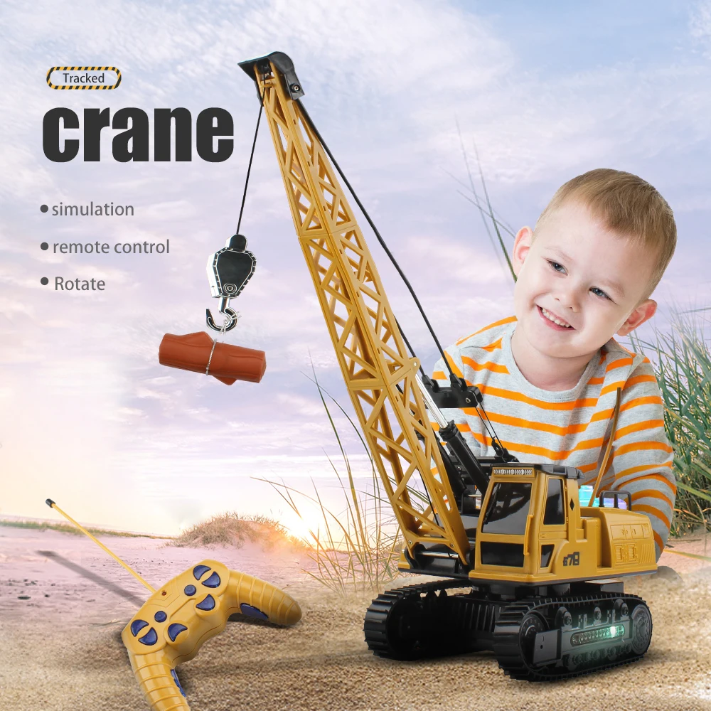 

RC Crane Remote Control Hoist Tower Simulation Tower Crane 360 Degree Rotate Crane Engineer Construction Toys With Light Music