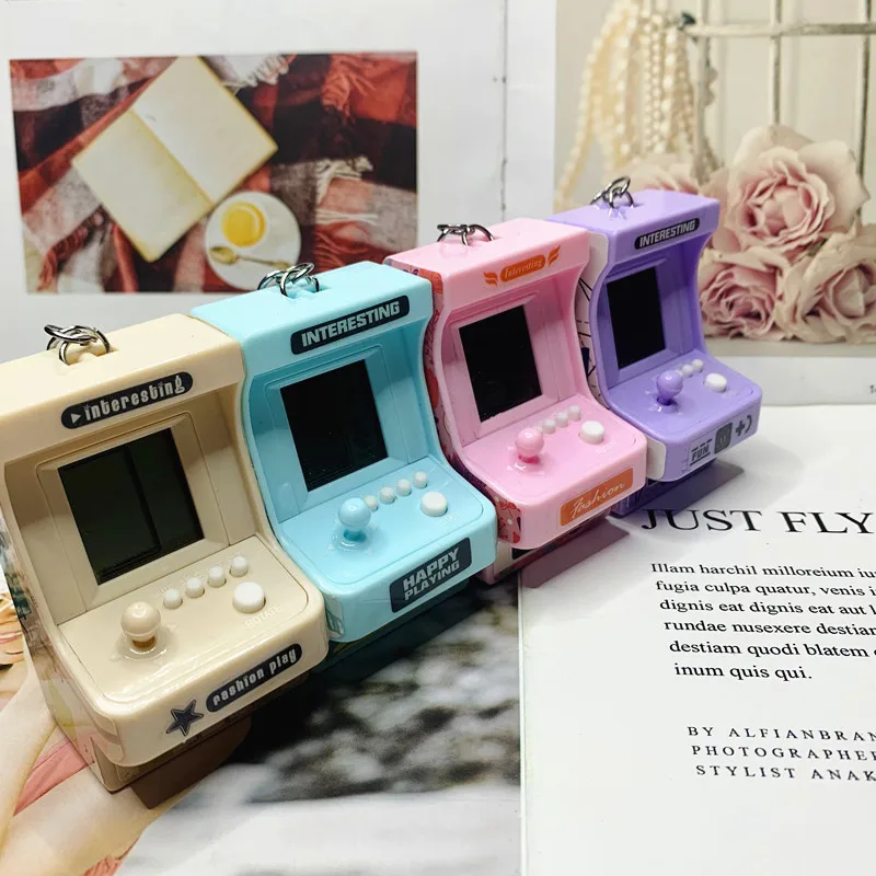 2021new Mini Handheld Arcade Key Chain Cute Tetris Game Gift Keychains