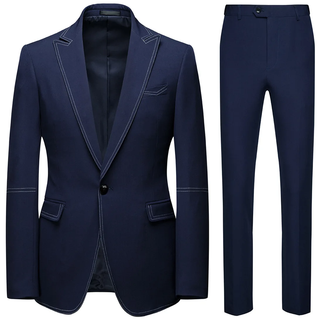 Boutique 19 New Style Europe And America Leisure Suit 2 Pieces Groom Best Man Wedding Two-Button Suit Set Xf123