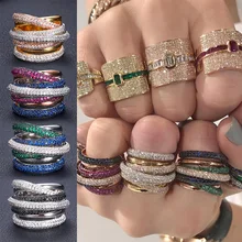 janekelly jankelly Famous Brand Luxury Cross Geometry Cubic Zironium Engagement Dubai Unisex Rings Bridal Finger Ring Jewelry