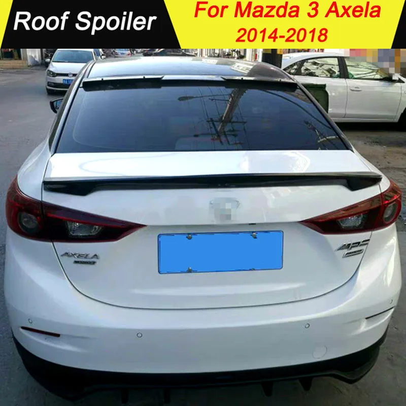 ABS Материал спойлер для Mazda 3 Axela грунтовка Цвет автомобильное украшение в виде хвостового крыла задний спойлер
