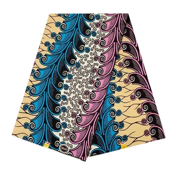 

Ankara African Real Wax Veritable Block Print Fabric for Sewing by the Yard Cotton Top Quality 40' Super Pagne 6 Yards Materials