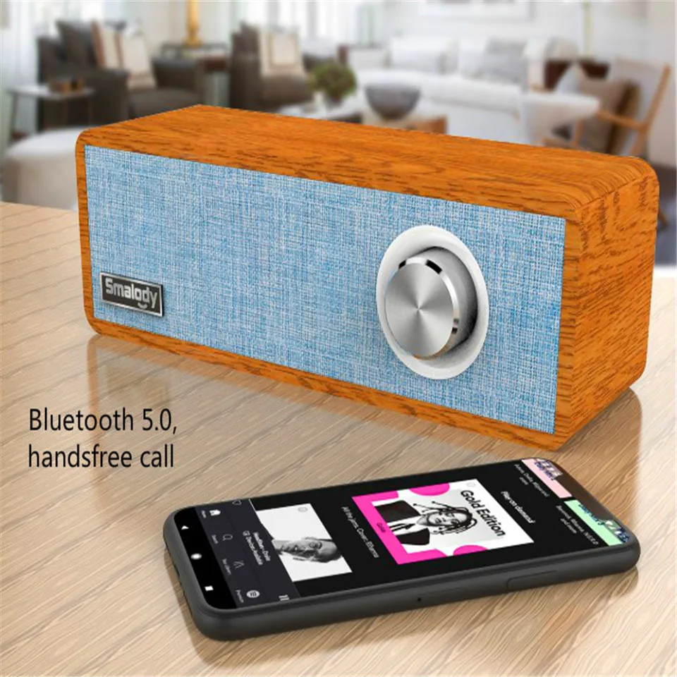 Сабвуфер Портативный динамик для телефона Soundbar громкий динамик Hifi динамик звуковая коробка дерево зерна Bluetooth Колонка ткань бумбокс
