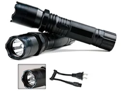 Lampe de poche d'auto défense pour hommes et femmes, appareil à décharge électrique noir, défense personnelle 