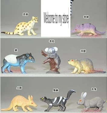 Jouet Modele Animal Solide Renard Lion Chat Armure Rat Minir Koala Beaver 9 Pieces Ensemble Aliexpress