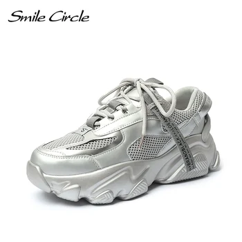 

Smile Circle Spring sneakers Women Flat Platform shoes Fashion Lace-up Comfortable Breathable Casual Ladies Sneaker