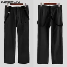 INCERUN Модные Джокер комбинезон на подтяжках Для мужчин модные Повседневное тренд джокер брюки карго Для мужчин s сплошной цветной нагрудник комбинезон джоггеры 5XL