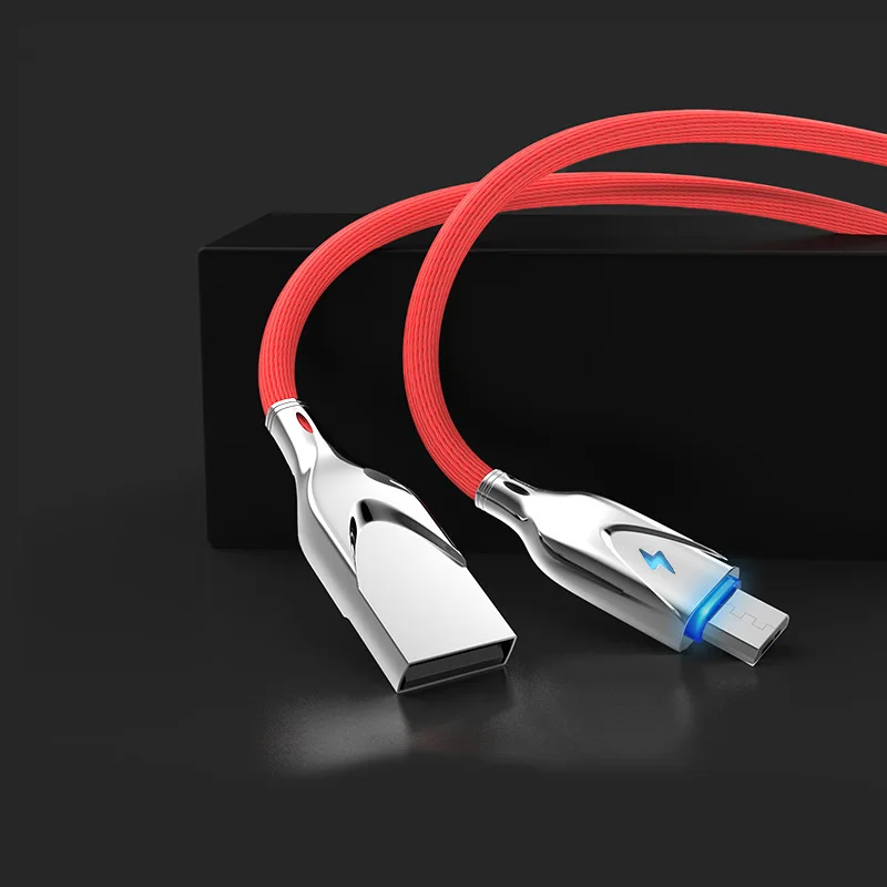 GUUGEI Micro usb type-C кабель 2.3A зарядное устройство шнур для samsung S8 S10 S9 Быстрая зарядка C-type светодиодный светильник кабель для мобильного телефона - Цвет: red micro usb