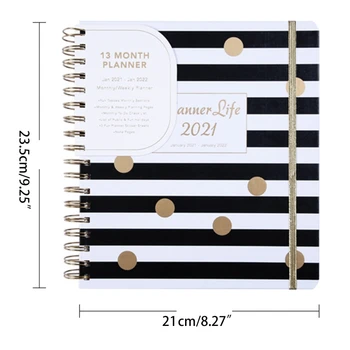 

2021 English Agenda B5 Spiral Coil Notebook Planner Journal Weekly Daily Notepad
