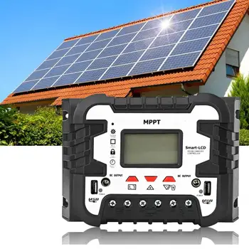 

2.4A 12V24V Solar Charge Controller MPPT Dual USB LCD Display IP32 Waterproof