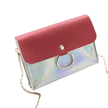 

Women Lock Catch Circle Flip Cover Shoulder Bag Faux Leather Crossbody Bag