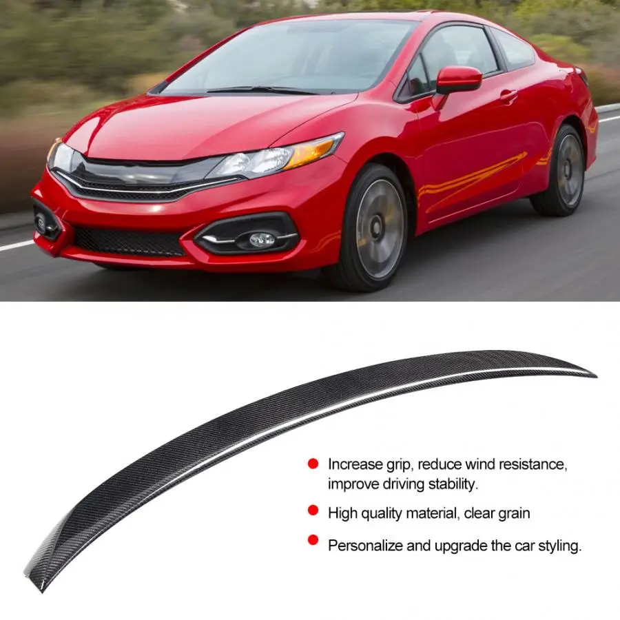 3D Carbon Fiber Rear Trunk Spoiler Wing Fits for Honda Civic 9th 2012 2013 Car modification accessories