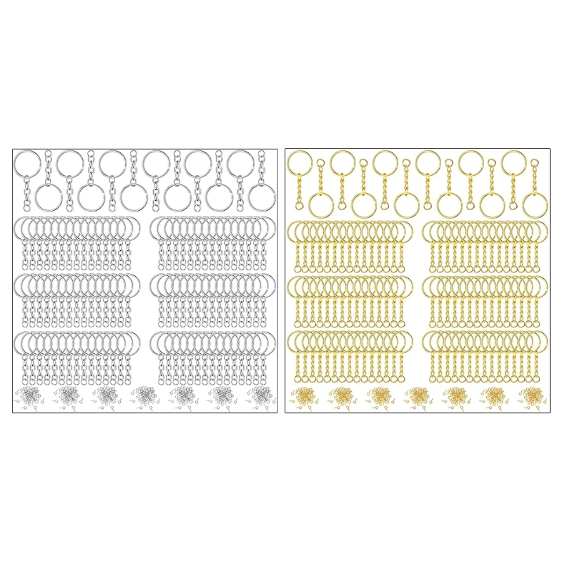 

360 Pcs Keychain Rings with Jump Rings Screw Eye Pins for Resin DIY Crafts Jewelry