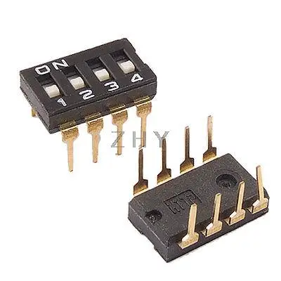 

5 Pcs 2.54mm Pitch 4 Position IC Type DIP Switch Black Lkffe