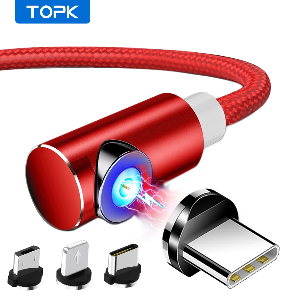 TOPK AM51 1 м Магнитный Micro USB Type C зарядный кабель для iPhone X XS Xiaomi Samsung Galaxy S9 S8 Plus|Кабели