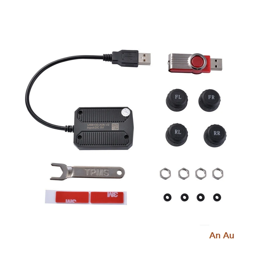 USB Android TPMS система контроля давления в шинах Дисплей Сигнализация 5 в внутренние датчики Android навигация Автомагнитола 4 датчика