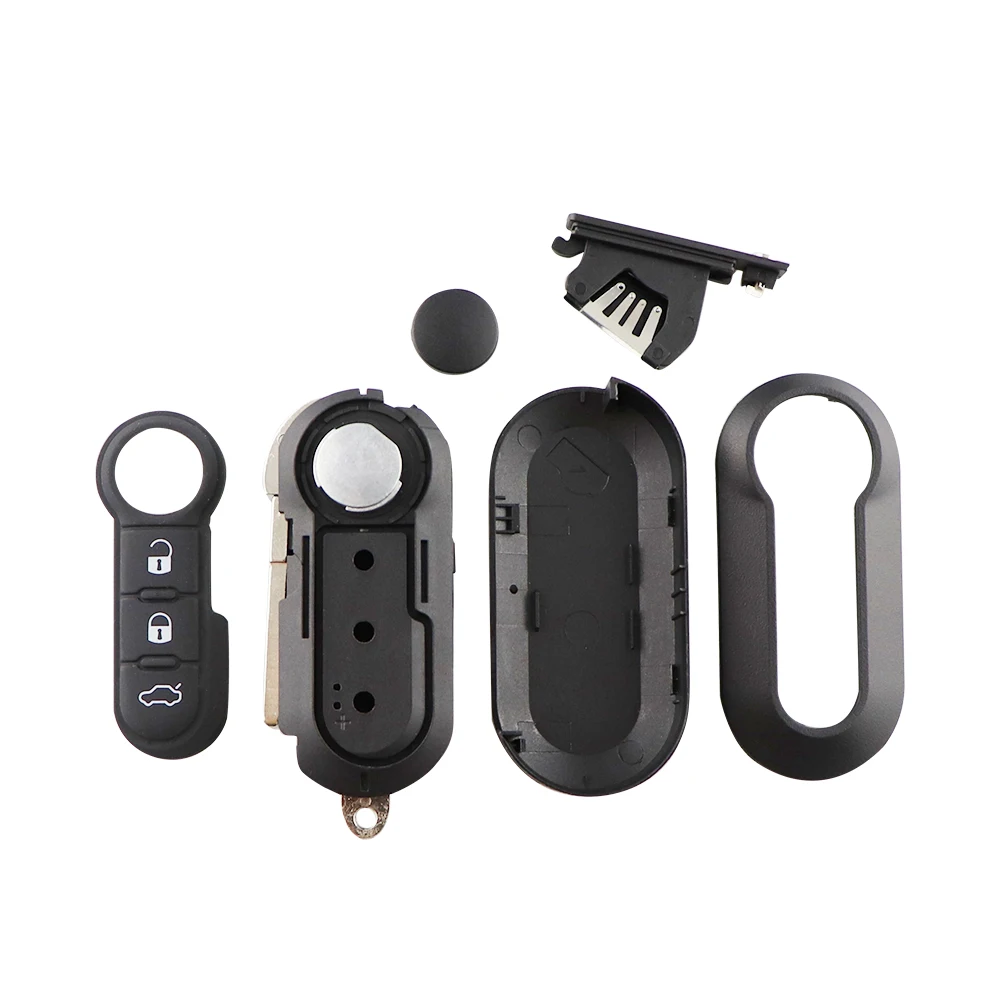 Car key shell Remote Car Key Shell Replacement For Fiat 500 Panda Punto Bravo Ducato Stilo 3 Button Flip Folding SIP22 Blade