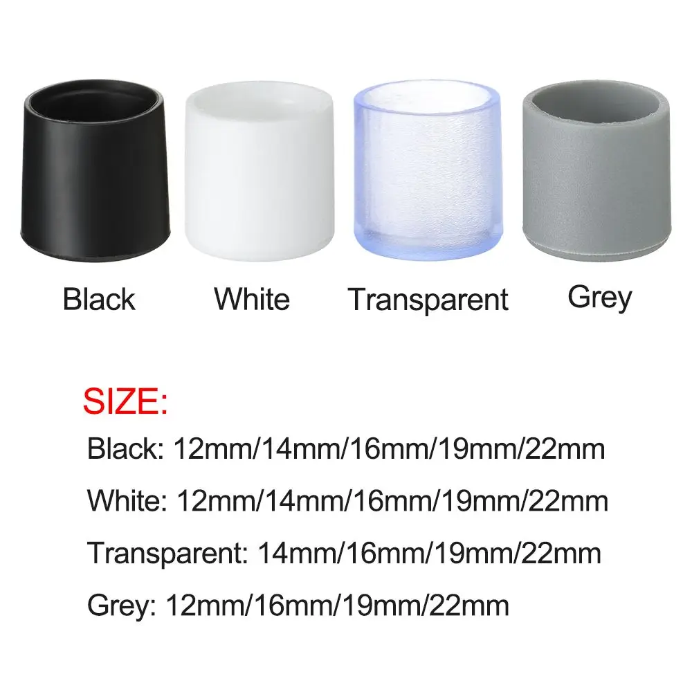 10Pcs/Set New Round Bottom Chair Leg Caps Plastic Pipe Cover Silicone Pads Non-Slip Covers Furniture Feet Floor Protectors