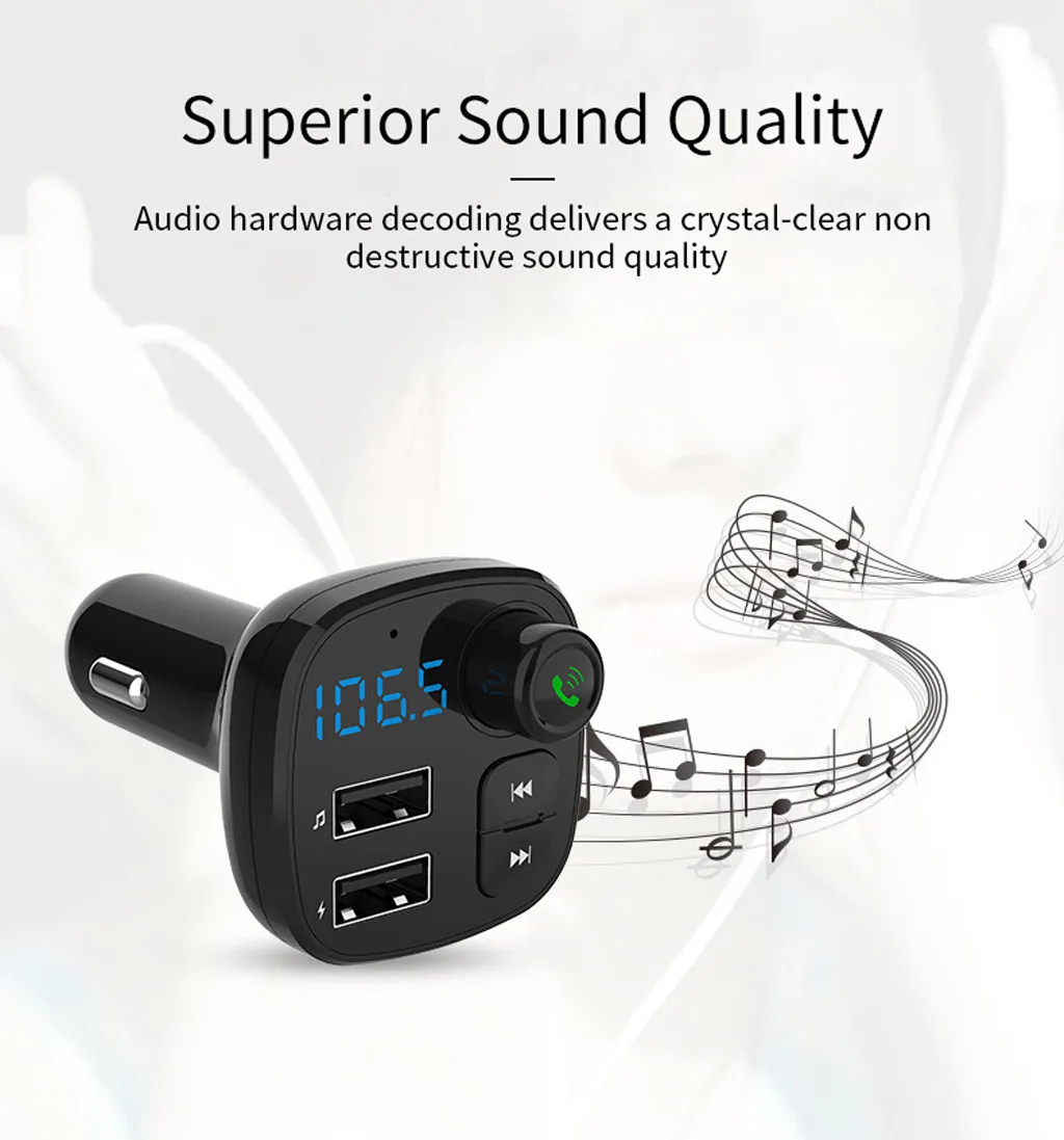 Bluetooth 5,0 fm-передатчик автомобильный модулятор беспроводной автомобильный Bluetooth fm-передатчик двойной USB Автомобильное зарядное устройство AUX вход TF карта# WL1