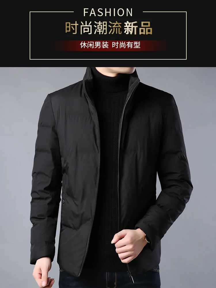 Winter Coat Men's Winter New Style Warm Cotton-padded Jacket Men's Thick Cotton Coat Youth Casual Stand Collar Cotton-padde