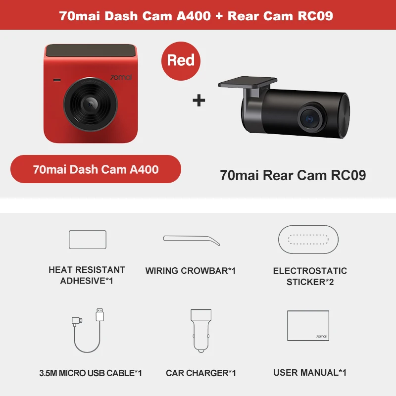 dash cam mirror Global Version 70mai Dash Cam A400 Recorder 1440P Resolution Car DVR Night Vision Back Sight APP Control Mini Car Camcorder dvr dash camera DVR/Dash Cameras