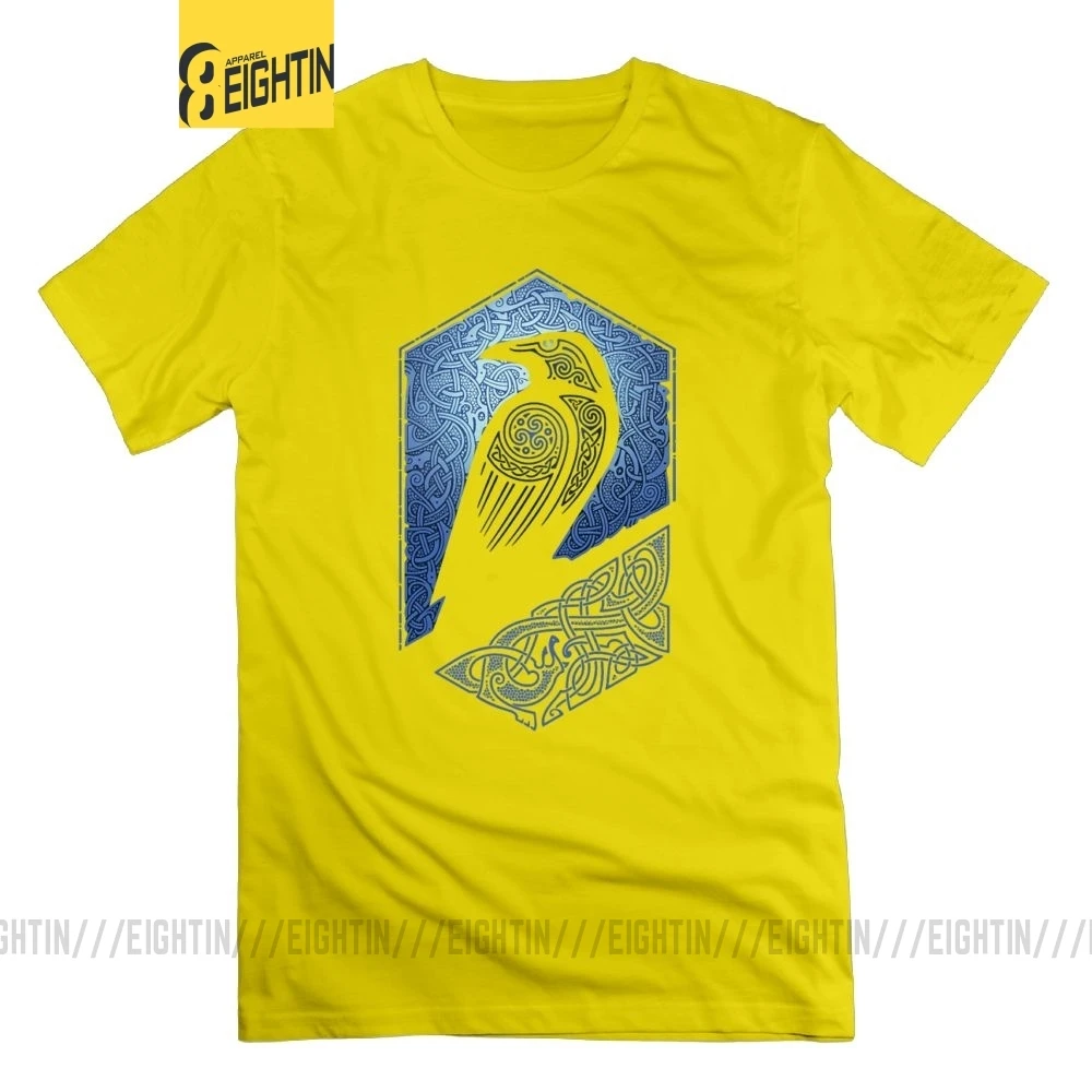 Золотой Футболка Viking Guardian Eagle, мужские футболки большого размера, стильные футболки с короткими рукавами и принтом, хлопок, с круглым вырезом - Цвет: Золотой