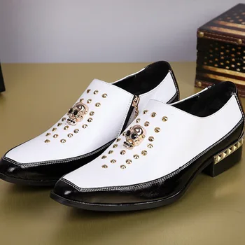 

Loafers Cowhide Cow Leather Slip-on Korean Style Pointed Casual Shoes+male Genuine Leather Full Grain Leather Male Rubber Solid