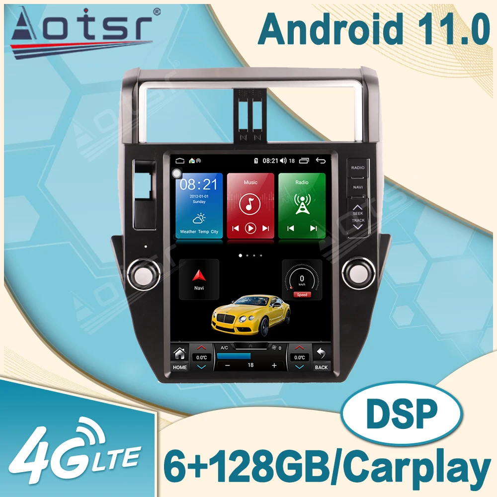 

6+128G Android 11 Multimedia Video Player GPS Navigation For TOYOTA LAND CRUISER Prado 150 2010 - 2017 Car Radio Auto Stereo