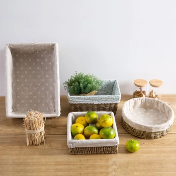 

Handmade Natural Seagrass Braid Woven Storage Basket Bin Box Case Container Organizer With Inner