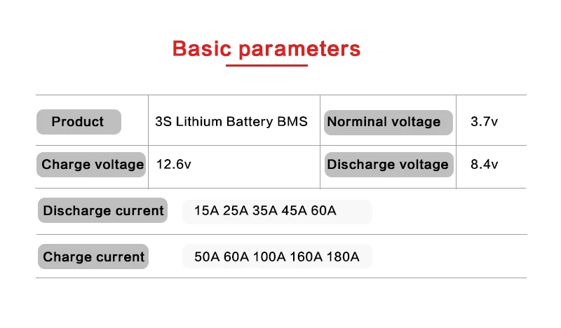 3S BMS 12V Защитная плата 80A 100A 120A 200A для литиевых аккумуляторов 18650 Номинальная 3,7 V литий-ионная аккумуляторная батарея