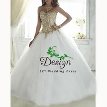 Белые блестки, милое декольте, пышные платья, Золотые Аппликации, бисероплетение, на заказ, vestidos de quinceagnera