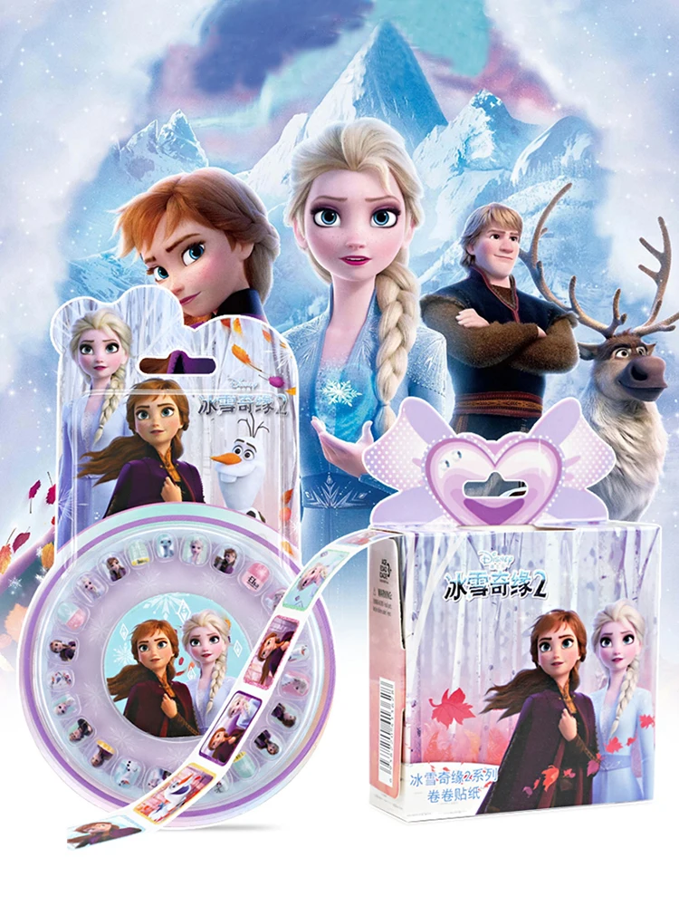 

Disney Frozen 2 Elsa Anna Princess Removable Nail Stickers Scrapbooking For Kids Diary Notebook Decoration Girls Makeup Toy Set