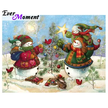 

Ever Moment Diamond Art Painting Snowman Christmas Children DIY Full Square Drills Hobby Handicrafts Festival Decoration 4Y897