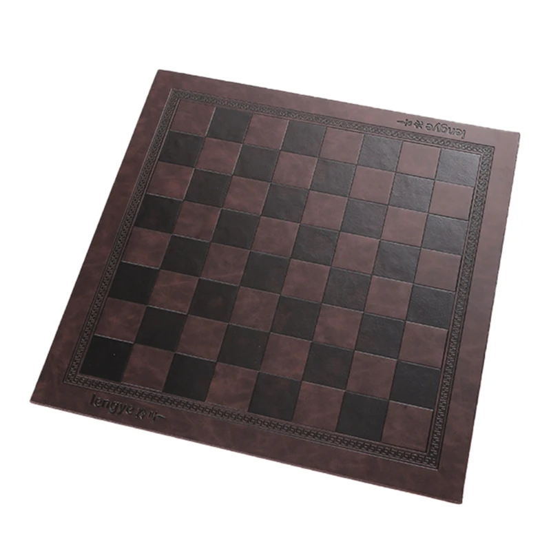 Details about   Leather Chess Board Embossed Design General Universal Chessboard Brown Color 1Pc 
