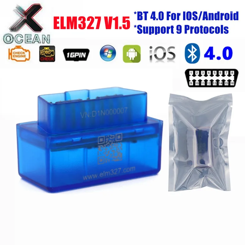 

Аппаратное обеспечение V1.5 CAN Chip MINI ELM327 BT 4,0 1,5 работает с IOS Android Windows OBD2 диагностический инструмент ELM 327 Поддержка 9 протоколов