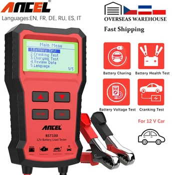 ANCEL BST100 Car Battery Tester Charger Analyzer 12V 2000CCA Voltage Battery Test Car Battery Tester Charging Cricut Load Tools 1