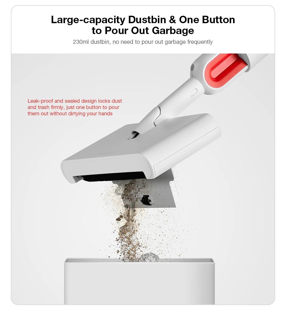 Deerma TB900 Multifunction Water-spray Mop Sweeper 230ml Dustbin 280ml Watertank Rotatable Design