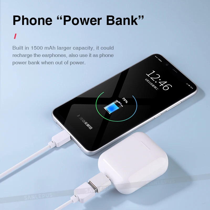 SANLEPUS TWS Wireless Headphones Bluetooth Earphones Gaming Headset Earbuds For Android iOS PK i12 i9000 Pro i90000 Max 2 i500 3