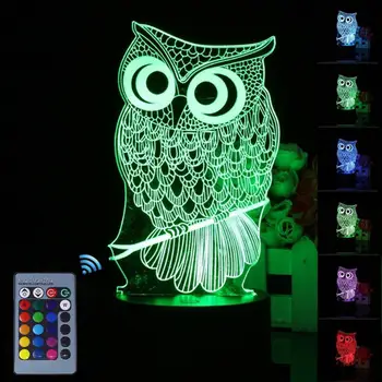 

Owl Shape Touch 3D LED Night Light 7 Color RGB Changeable Table Desk Lamp Child Kids Baby Soft Lights Bedroom Decoration