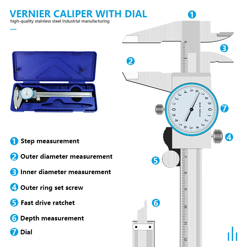 Tools Calipers HAMPTON Dial Indicator Shockproof Vernier Calipers
