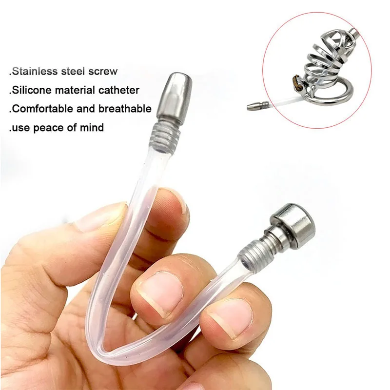 Silicone Urinary Catheter Chastity Metal Plug Insert Penis Urethral Orifice Male Cock Ring Masturbator Sex Toy For Man