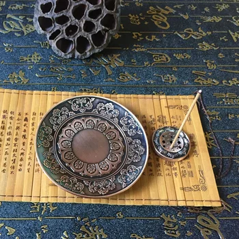 

Incense Holder Censer Plate Aromatherapy Craft Catcher Home Decor Stick Burner Alloy 5 Holes Teahouse Buddhist Vintage